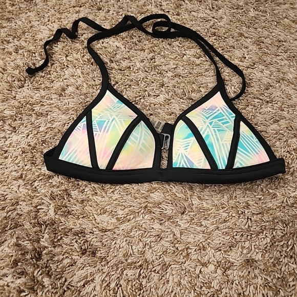 Victoria's Secret Other - Victorias Secret Sexy Triangle Bikini Swim Top Small AA To C Stained Glass Look